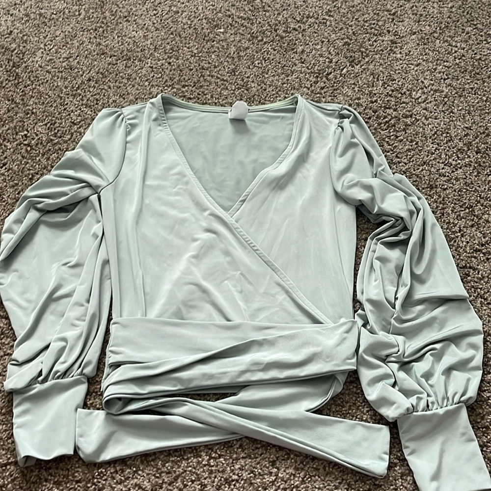 green blouse